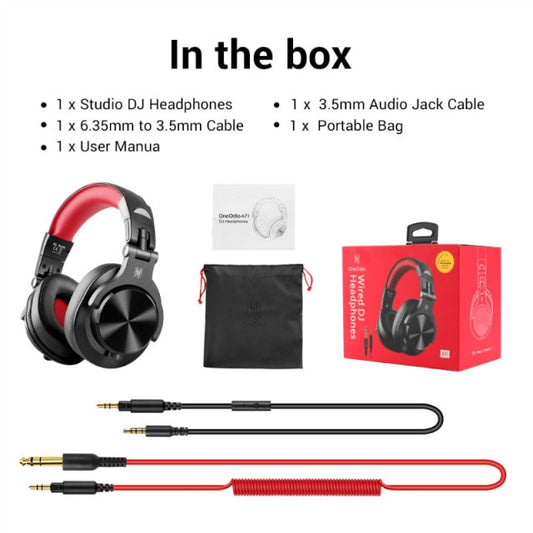 Oneodio A71 Wired Over Ear Headphone With Mic Studio DJ Headphones Professional Monitor Recording & Mixing Headset For Gaming